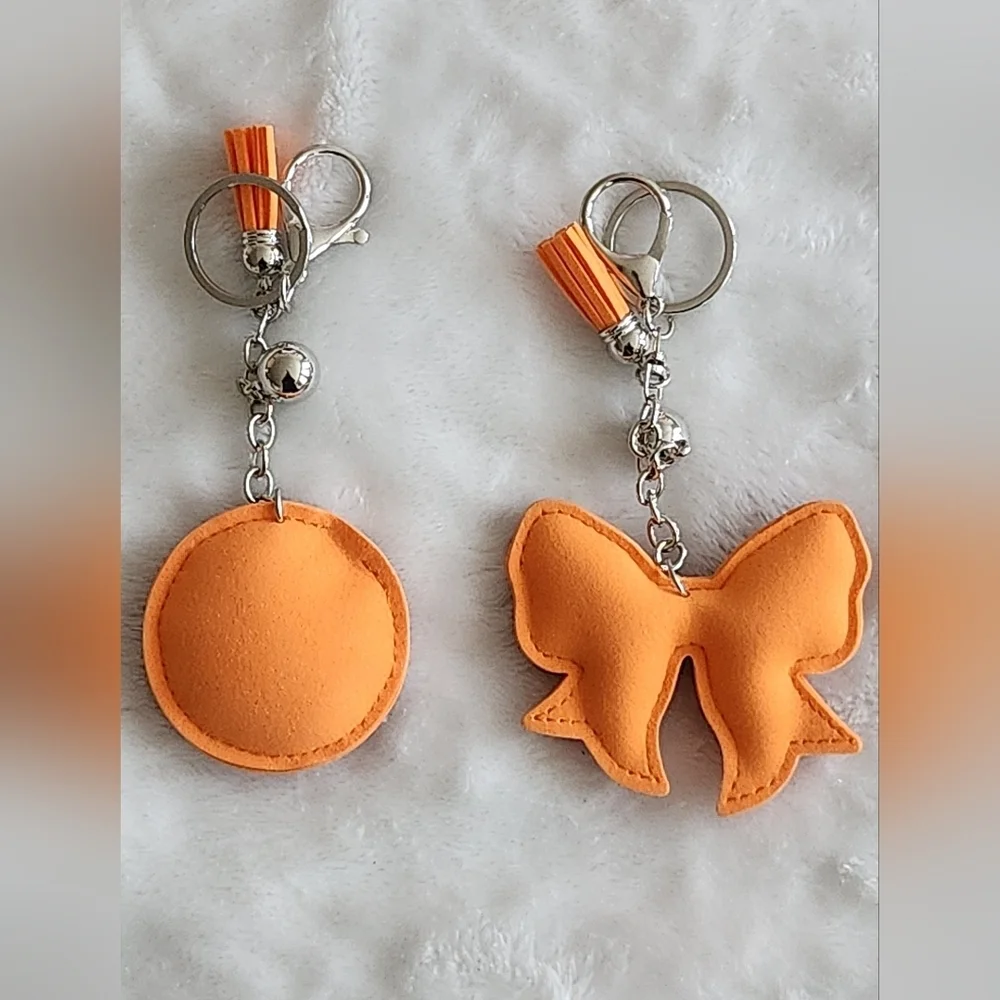 Basketball And Bow Orange Keychain Set Bag Charm